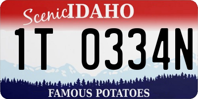 ID license plate 1T0334N