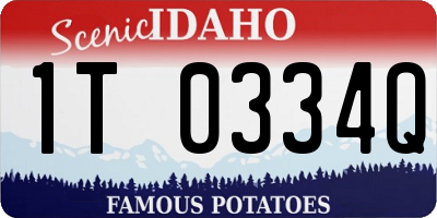 ID license plate 1T0334Q