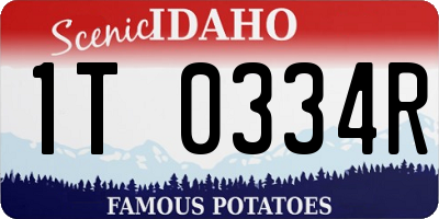ID license plate 1T0334R