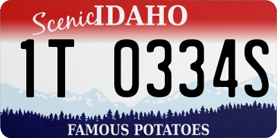 ID license plate 1T0334S