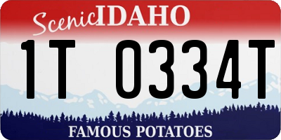 ID license plate 1T0334T