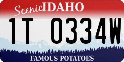 ID license plate 1T0334W
