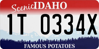 ID license plate 1T0334X