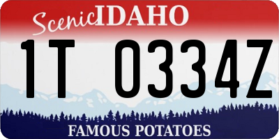 ID license plate 1T0334Z