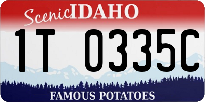 ID license plate 1T0335C