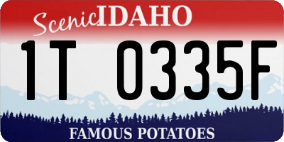 ID license plate 1T0335F