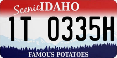 ID license plate 1T0335H