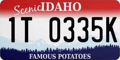 ID license plate 1T0335K