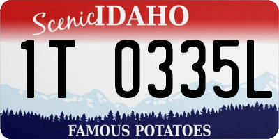 ID license plate 1T0335L