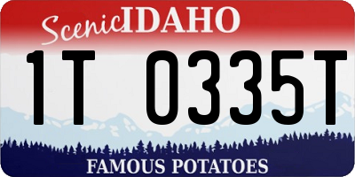 ID license plate 1T0335T