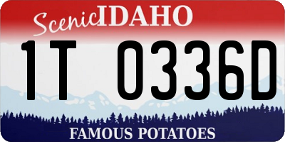 ID license plate 1T0336D