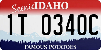 ID license plate 1T0340C