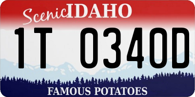 ID license plate 1T0340D