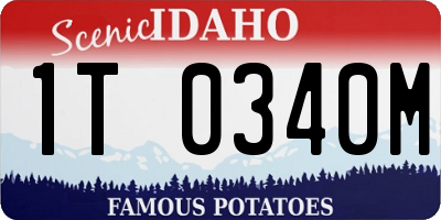 ID license plate 1T0340M