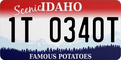 ID license plate 1T0340T