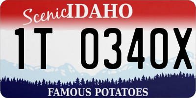 ID license plate 1T0340X