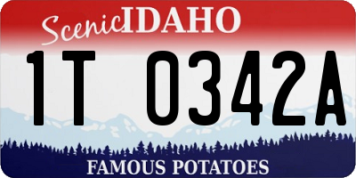 ID license plate 1T0342A