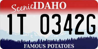 ID license plate 1T0342G