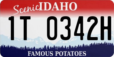 ID license plate 1T0342H