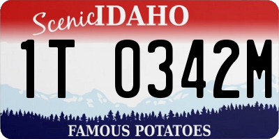 ID license plate 1T0342M