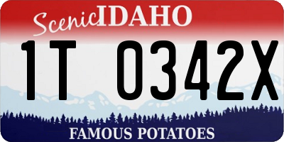 ID license plate 1T0342X