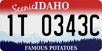 ID license plate 1T0343C