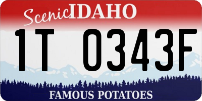 ID license plate 1T0343F