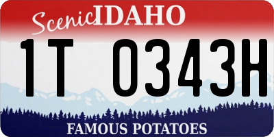 ID license plate 1T0343H