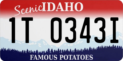 ID license plate 1T0343I