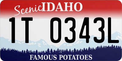 ID license plate 1T0343L