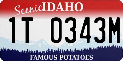 ID license plate 1T0343M