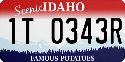 ID license plate 1T0343R