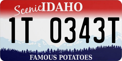 ID license plate 1T0343T