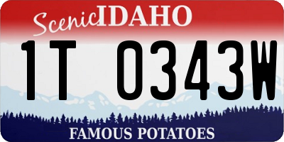 ID license plate 1T0343W