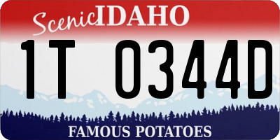 ID license plate 1T0344D