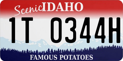 ID license plate 1T0344H