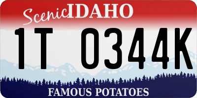 ID license plate 1T0344K