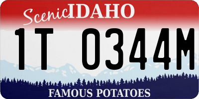 ID license plate 1T0344M