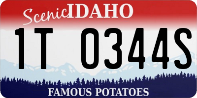 ID license plate 1T0344S