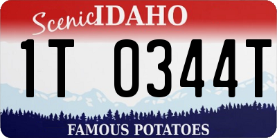 ID license plate 1T0344T
