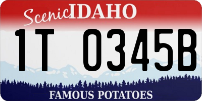 ID license plate 1T0345B