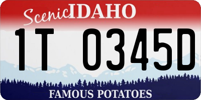 ID license plate 1T0345D