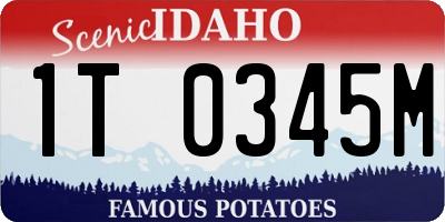 ID license plate 1T0345M