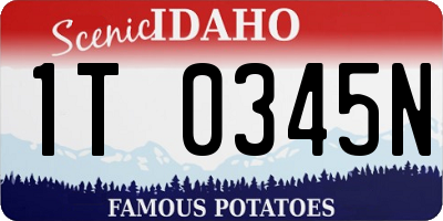 ID license plate 1T0345N