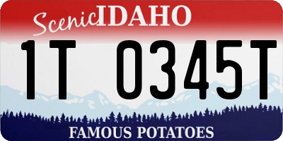 ID license plate 1T0345T