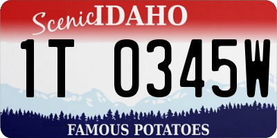 ID license plate 1T0345W
