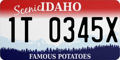 ID license plate 1T0345X