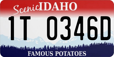 ID license plate 1T0346D
