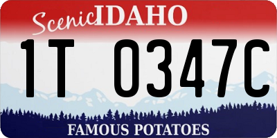 ID license plate 1T0347C