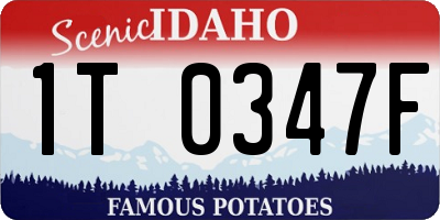 ID license plate 1T0347F